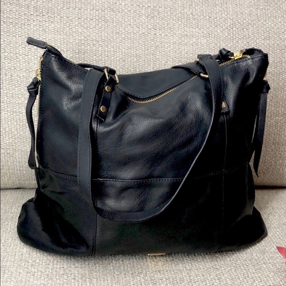 ♥️ NWT KOOBA BLACK SOFT NAPPA LEATHER SATCHEL W GO - Picture 4 of 8